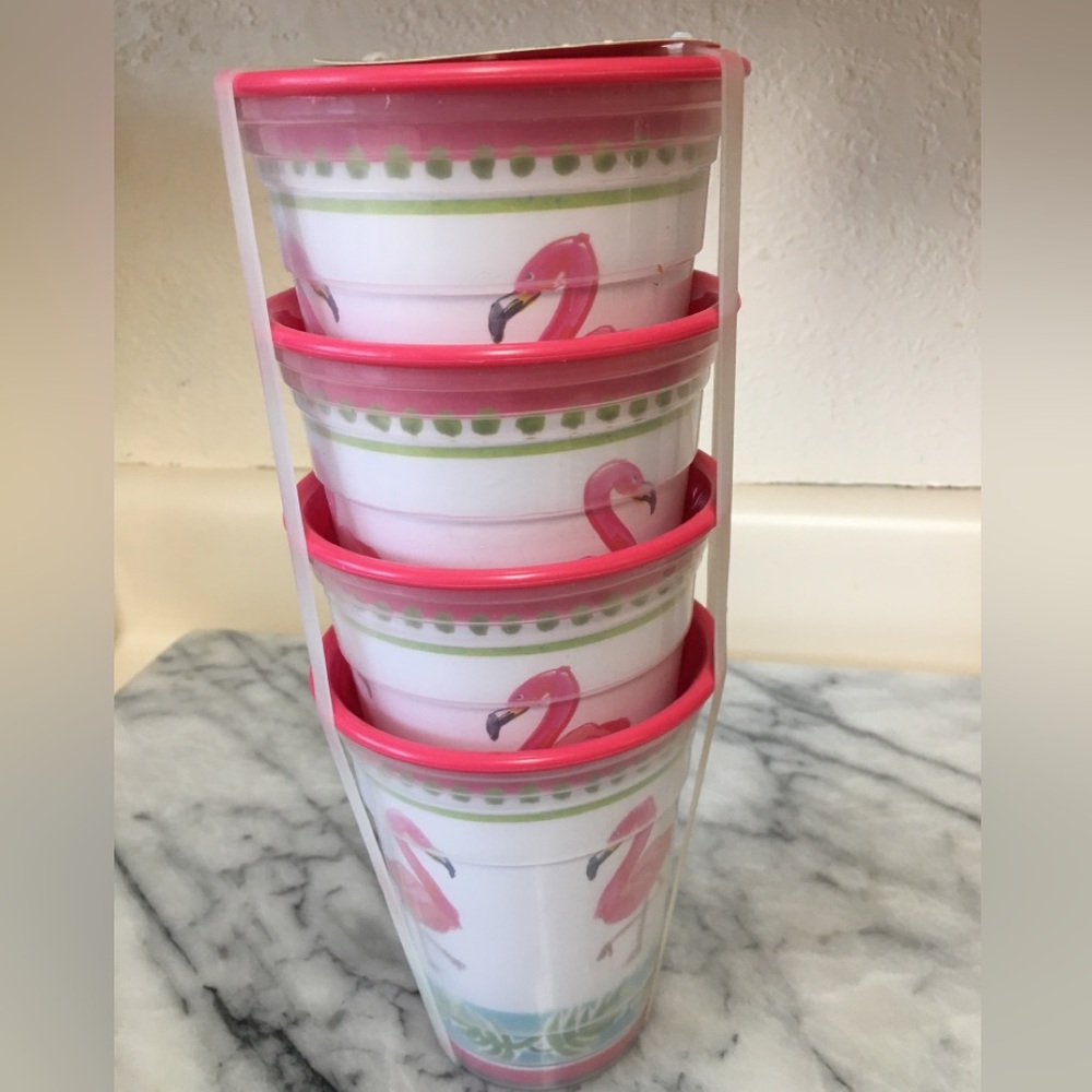 Tommy Bahama Flamingo Tumbler Set (4)